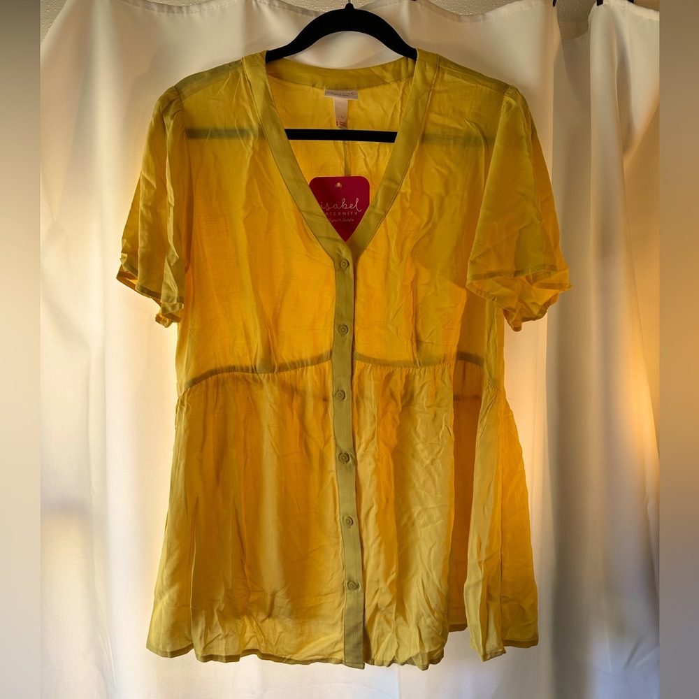 NWOT Golden Yellow Maternity Top Size L